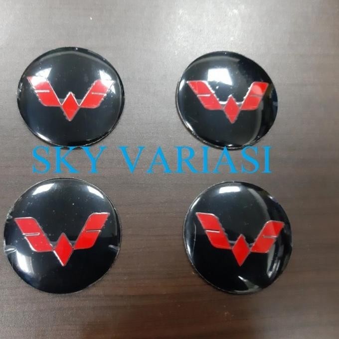 Update neet Sticker Tutup Dop Velg Racing Wuling Hitam Almaz Confero Cortez Ayo Beli