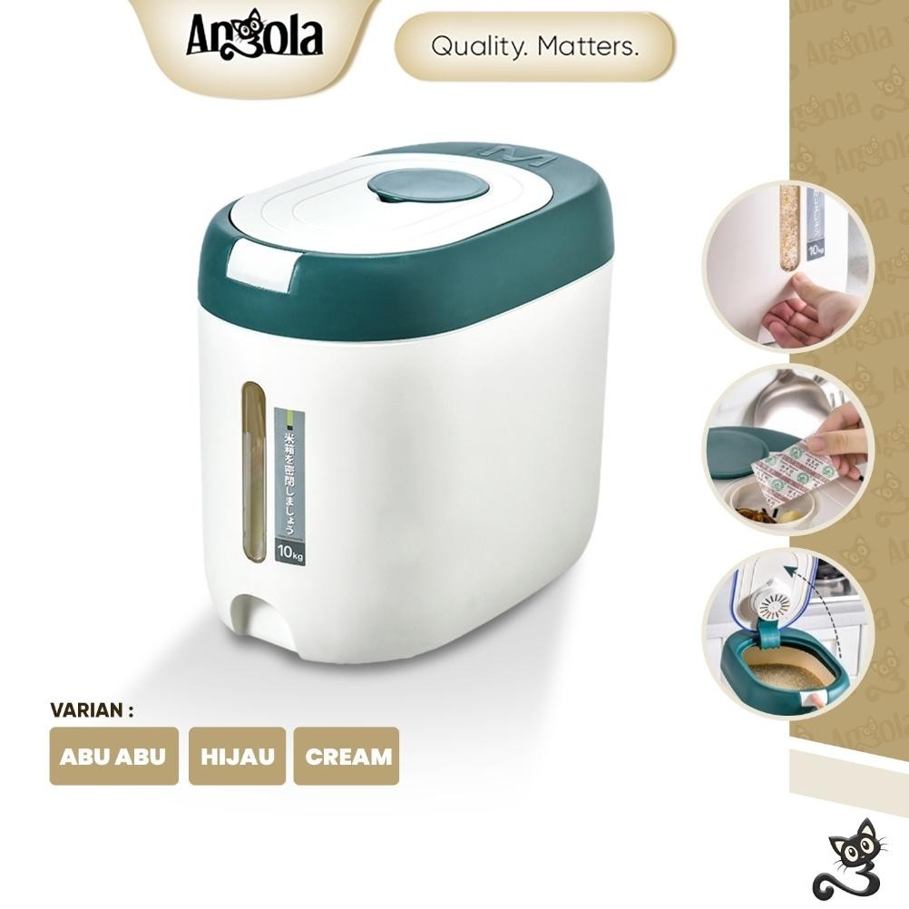 ANGOLA Dispenser Beras 10 KG Rice Dispenser E97 Tempat Wadah Penyimpanan Beras Rice Bucket