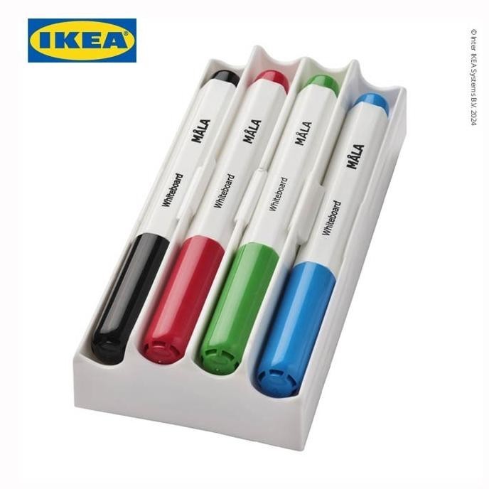 

IKEA MLA Spidol Papan Tulis Dengan Penghapus Isi 4pcs
