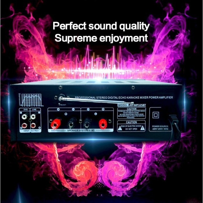 Audio Power Amplifier Bluetooth Eq Sound System Karaoke Home Theater