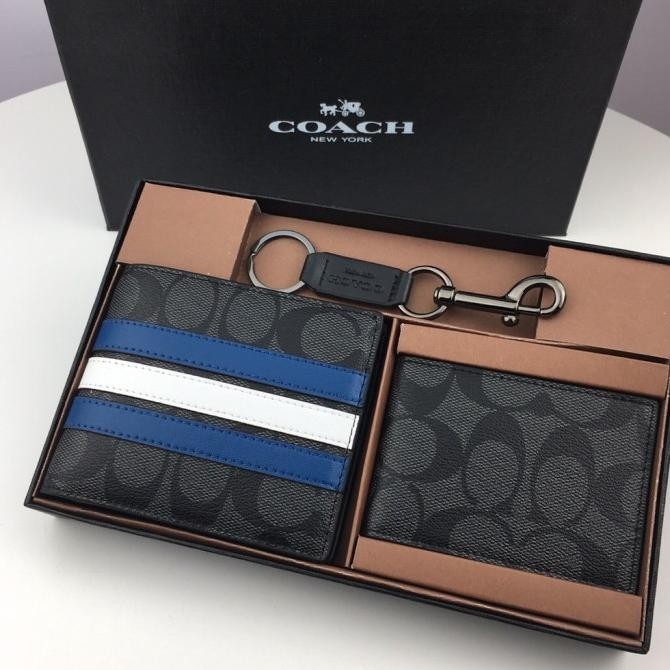 Wallet in Signature Canvas With Varsity Stripe-F26072