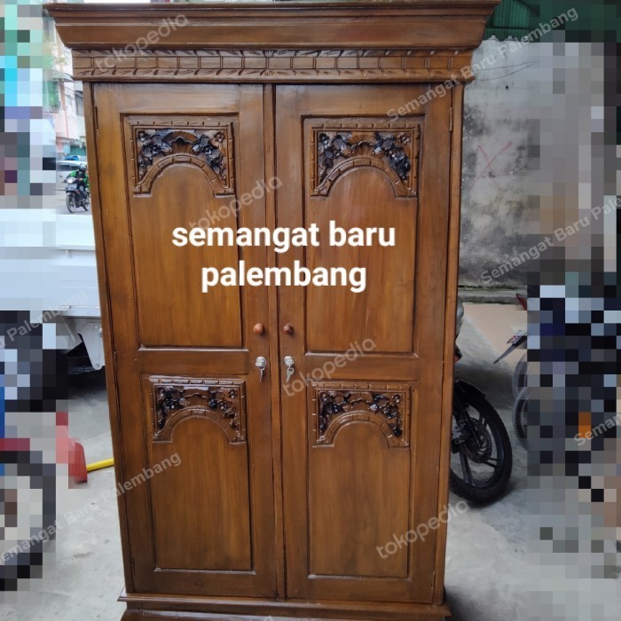 ] Lemari Pakaian Kayu Jati Jepara / Lemari Baju Jati Minimalis 2 pintu