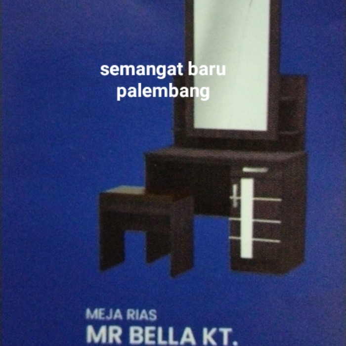 ] Meja Rias Kaca Petak / Kaca Oval Sliding Minimalis Olympic Gstar Hitam