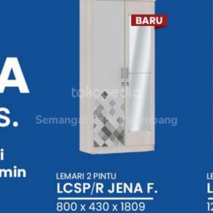 ><><><] Lemari Pakaian Cermin 2pintu Kayu Gstar Olympic LCSP Jena / Rak Baju