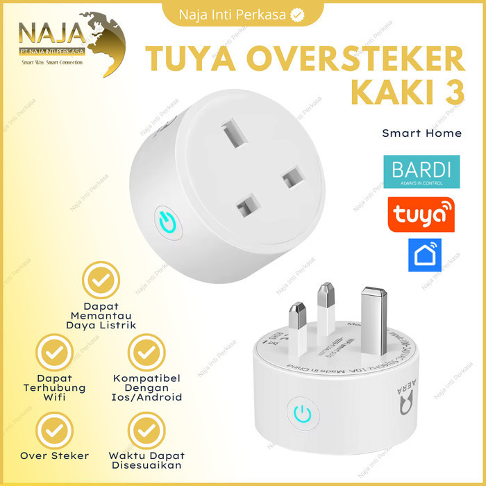 SMART HOME PLUG TUYA WIFI STEKER STOP KONTAK COLOKAN KAKI 3 16A