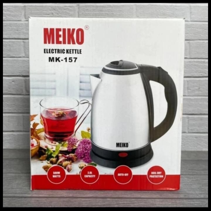 TEKO LISTRIK STAINLESS MEIKO 2 LITER PEMANAS AIR BAGUS BERKUALITAS SNI