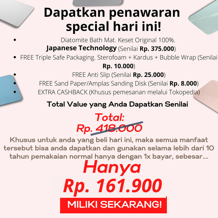 Keset Kamar Mandi Diatomite / Keset Super Serap Anti Air Original Batu