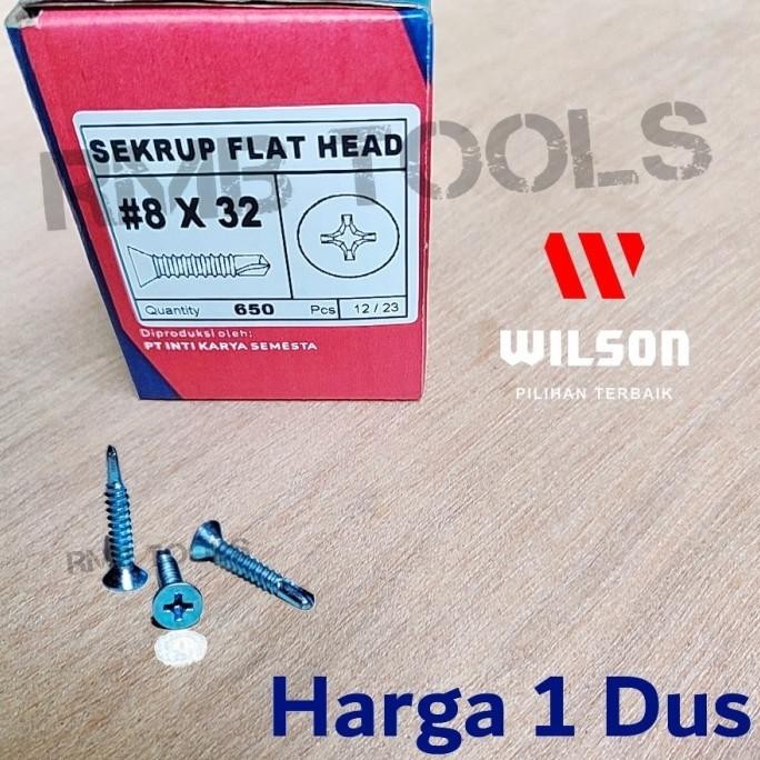 X1Dus Sekrup Roofing Sds Fh 8X32 Wilson / Baut Skrup Baja Ringan Fh 8