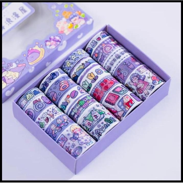 

TERMURAH STIKER BOX ROLL WASHI / STIKER WASHI ROLL BOX WARNA !!!