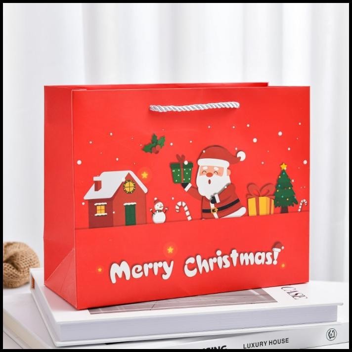 

TERMURAH PAPER BAG GIFT LUCU NATAL MERRY CHRISTMAS ( UK SEDANG / M ) !!!!!!