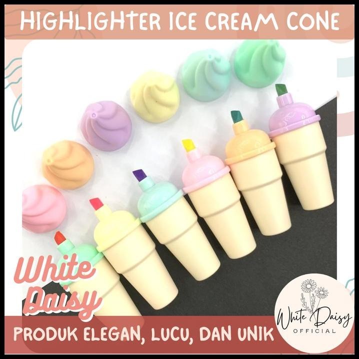 

DISKON HIGHLIGHTER ICE CREAM CONE PASTEL PREMIUM LUCU ES KRIM 1 SET ISI 6 PCS !!!!!