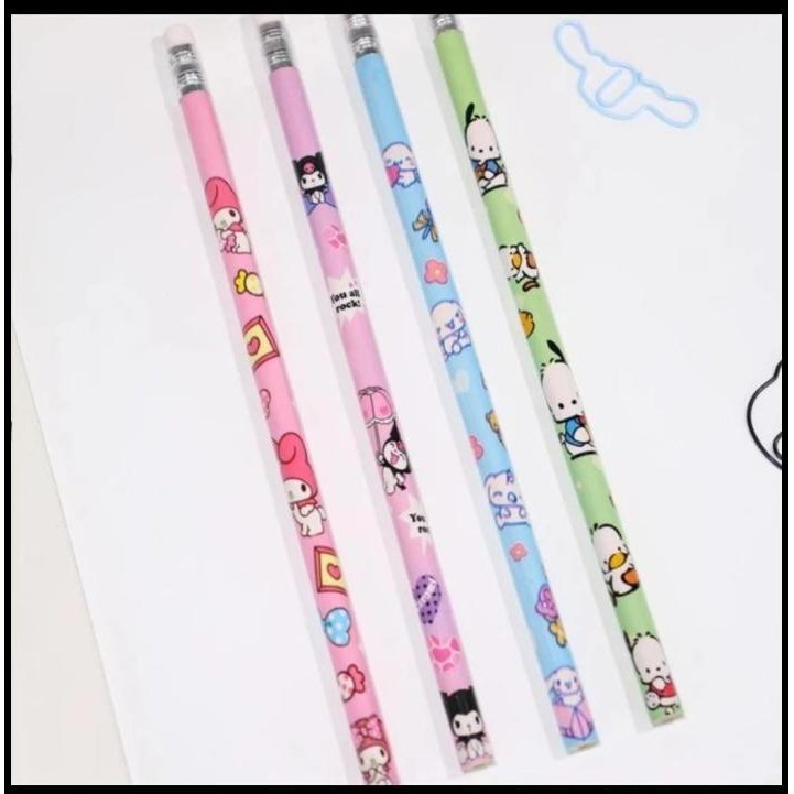 

HOT DEAL 12 BUAH PENSIL SANRIO KAWAII MYMELODY KUROMI CINNAMOROLL KOREA PELAJAR !