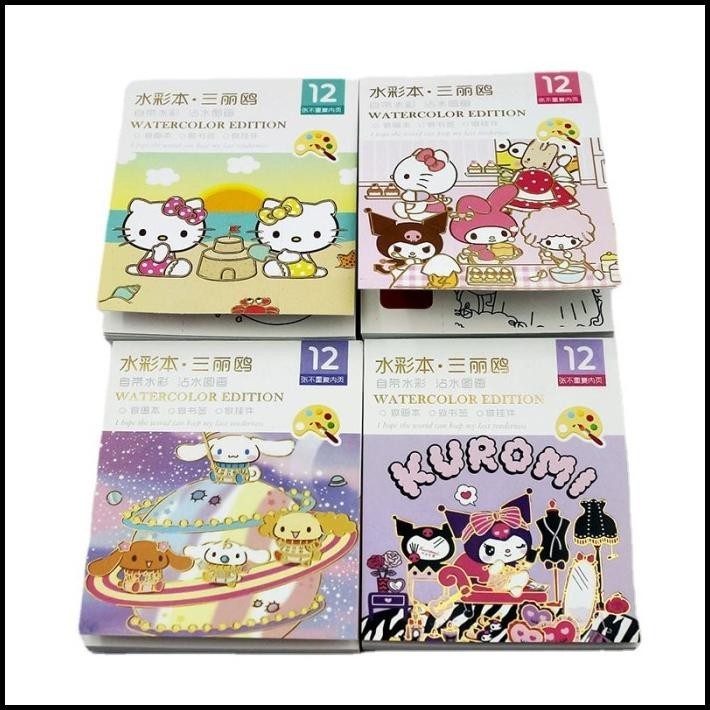

HOT DEAL WATER COLOR MINI BOOK / SET MEWARNAI CAT AIR SANRIO RANDOM KARAKTER !!!