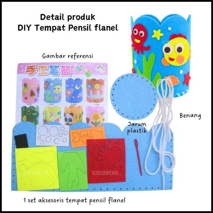 

DISKON DIY TEMPAT PENSIL FLANEL EVA DIY PENCIL HOLDER MAINAN EDUKASI PRAKARYA