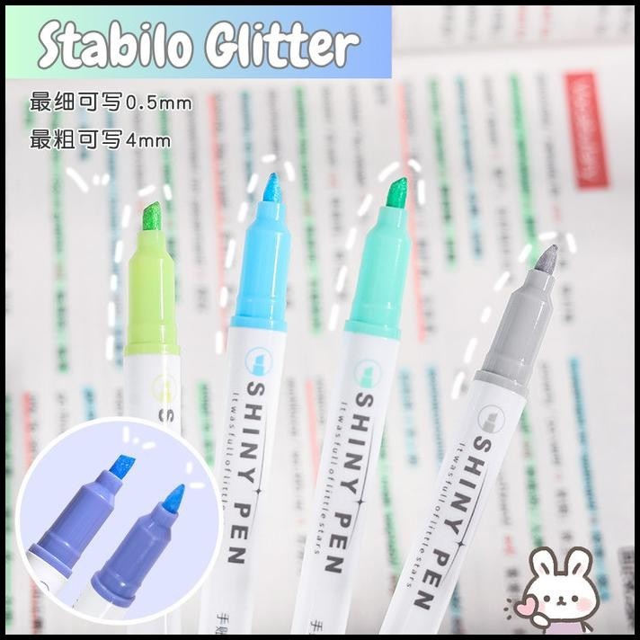 

BEST DEAL HIGHLIGHTER STABILO GLITER DOUBLE TIP SET MARKER ALAT TULIS ST0099 !!!!!!