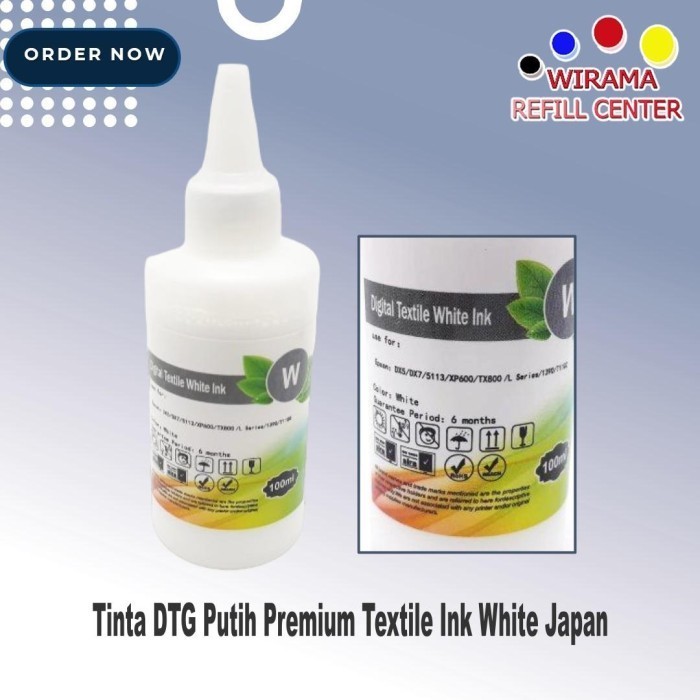 

Andma Tinta DTG Putih Premium Textile Ink White Japan