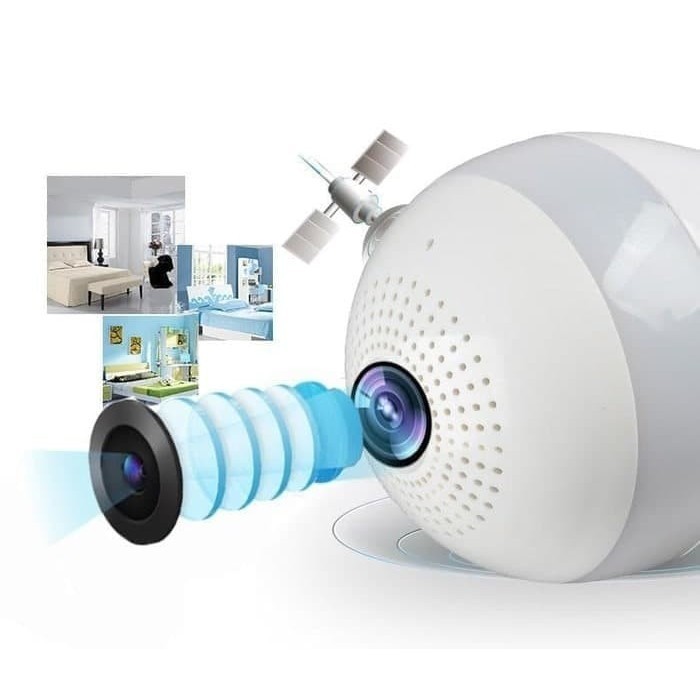 Ip Camera Cctv Bulb Wifi Panoramic V380 Lampu Bohlam Vr Spy Cam Owlcam