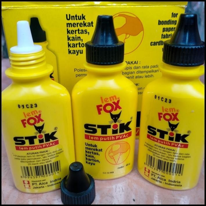 

DISKON LEM FOX STIK PUTIH PVAC GLUE SERBAGUNA UNTUK KAIN KERTAS KARTON KAYU !!!!!!