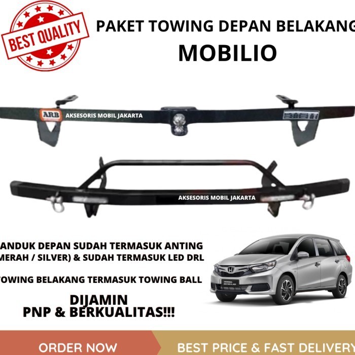 Paket Towing Mobilio Depan Belakang Original Besi Pelindung Bumper