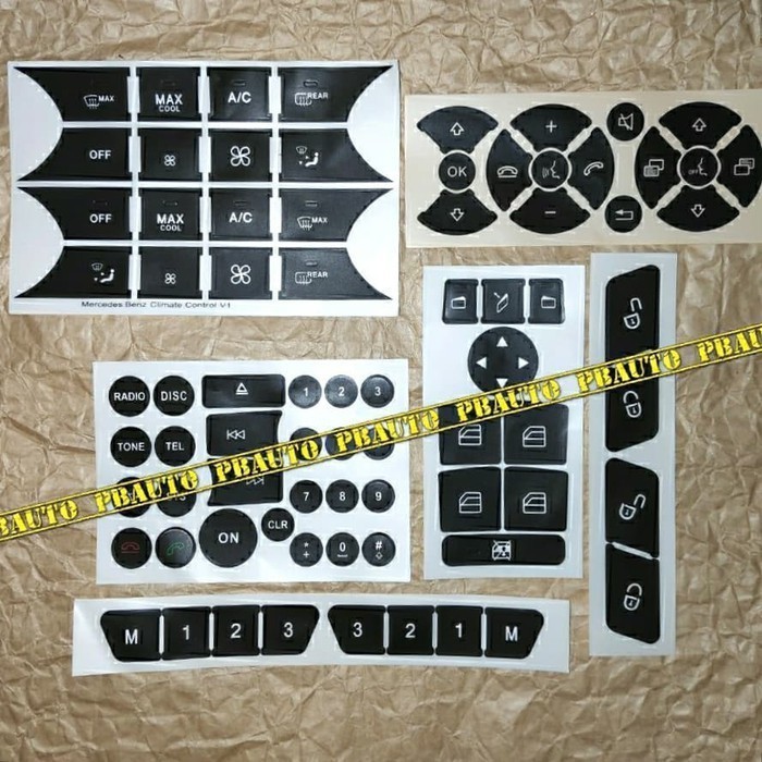 Sticker Panel Set W204 Lama - Stiker Konsol Panel W204 Mercedes Benz