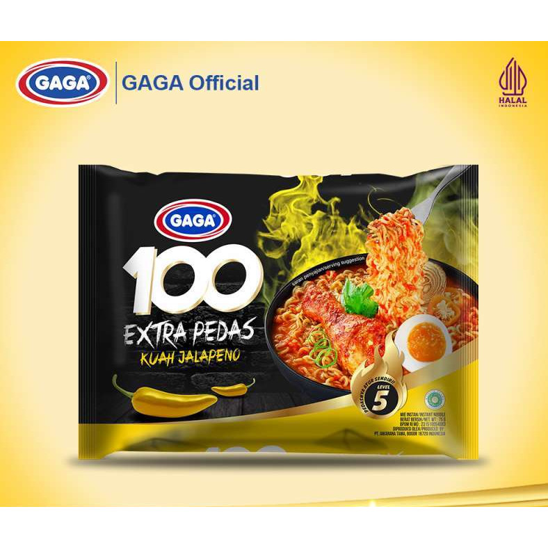 

Mie Gaga 100 Extra Pedas Kuah Jalapeno Original