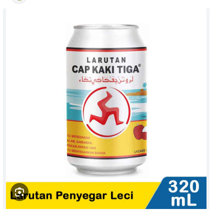 

Larutan Cap Kaki Tiga Leci Kaleng Orignal