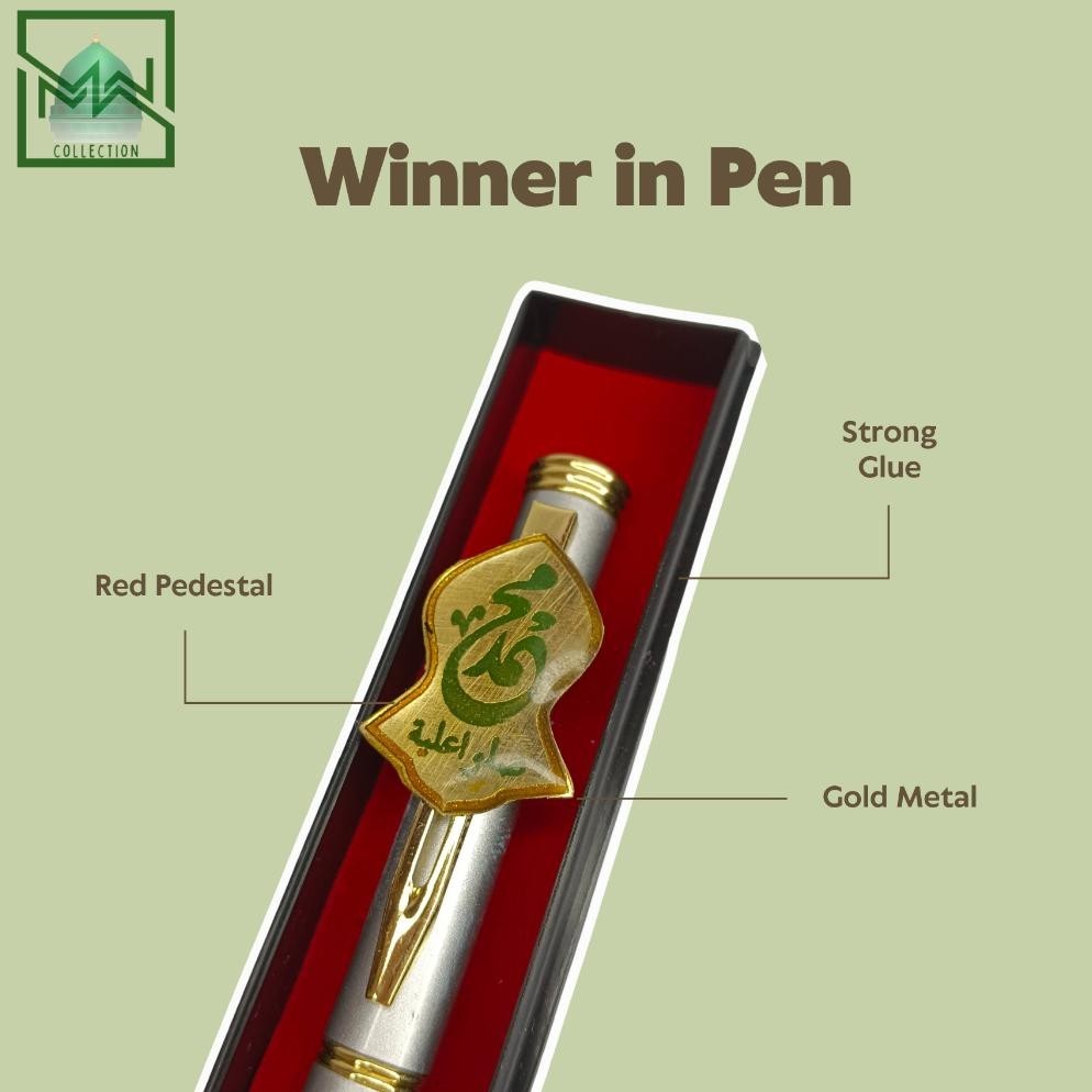 

h-4 PENA SILVER TEROMPAH PREMIUM Tabarruk Kepada Nabi pulpen terompah Hemat