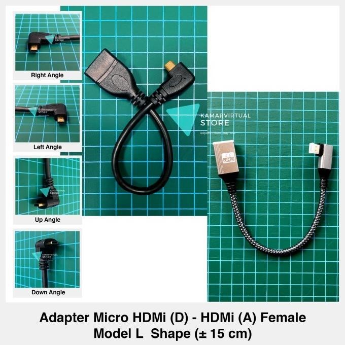 Adapter Micro Hdmi to Hdmi Female L Shape All Variant