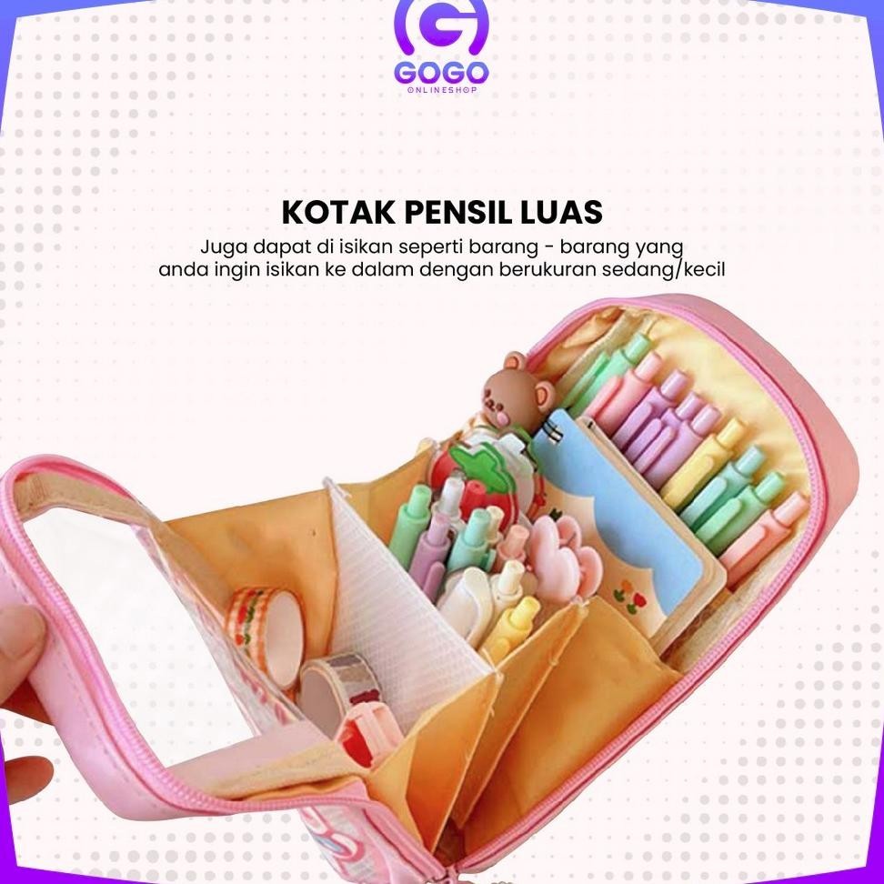 

fbx-4 GOGO-A61 Tempat Pensil Anak Transparan Motif Kartun Pencil Case Multifungsi Ala Korea Pouch Serbaguna / Tempat Alat Tulis Tempat Pulpen Perlengkapan Sekolah Terlaris