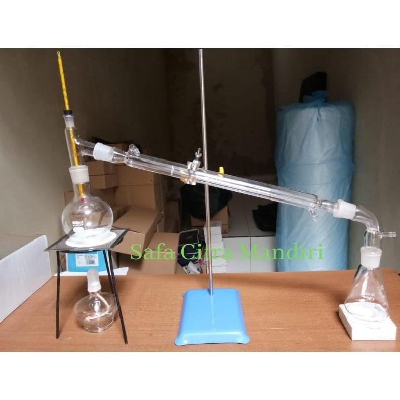 READYY>> ALAT DESTILASI SEDERHANA ML PYREX / DESTILASI FULL SET PYREX