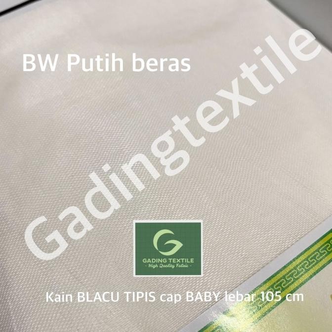 Kain Blacu Belacu Tipis Putih Lb 105 Cm Per Roll Bahan Craft Kantong - Putih Bersih, 1 Roll=36 Mtr K