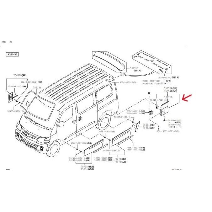 MOULDING QUARTER BELAKANG LUXIO KANAN 75653-BZ090 KIRI 75654-BZ090