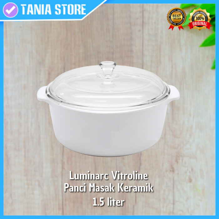 Panci Masak Keramik Kaca Luminarc Vitro Blooming 1.5 Liter