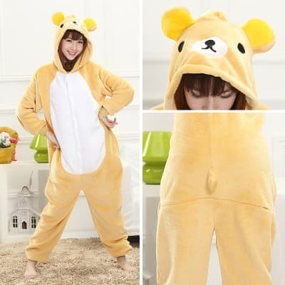 KOSTUM RILAKKUMA BERUANG BEAR ONESIE PIYAMA COSPLAY BAJU TIDUR