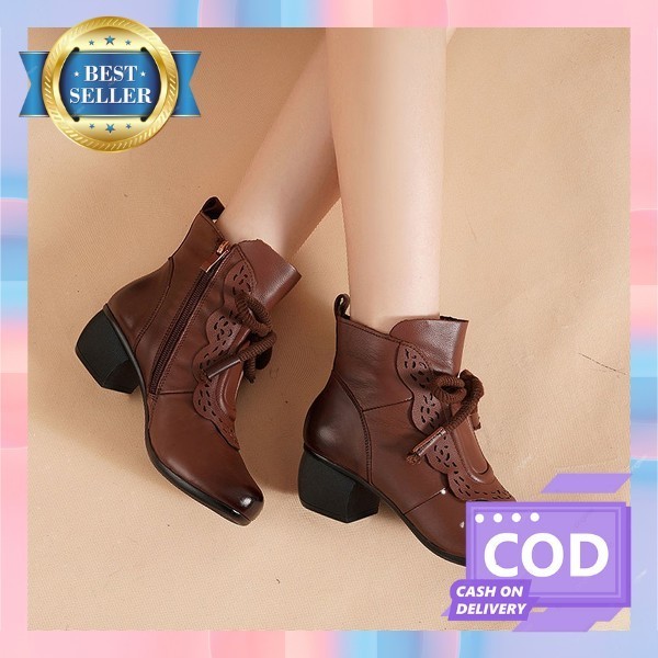 Sepatu Boots Wedges Boot Tali Cantik Wanita Perempuan Cewek Remaja Dewasa Korea Sneakers Casual Boot