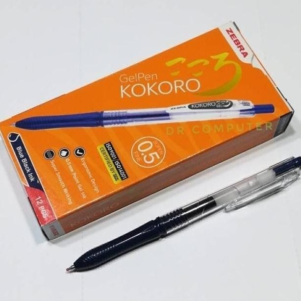 

BOLPEN/BOLPOIN/PEN KOKORO ZEBRA WARNA BLUE BLACK/NAVY 1Pack / 12Pcs