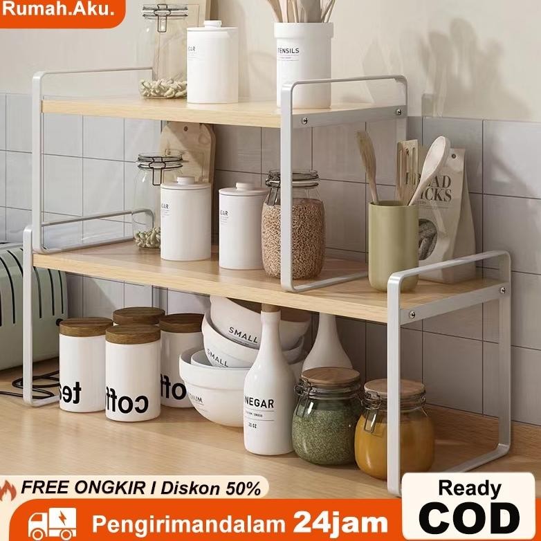 Rak Penyimpanan Lipat Serbaguna Meja Rak Meja Stationery Desktop Storage Rak Buku Kayu Rak Meja Kerj