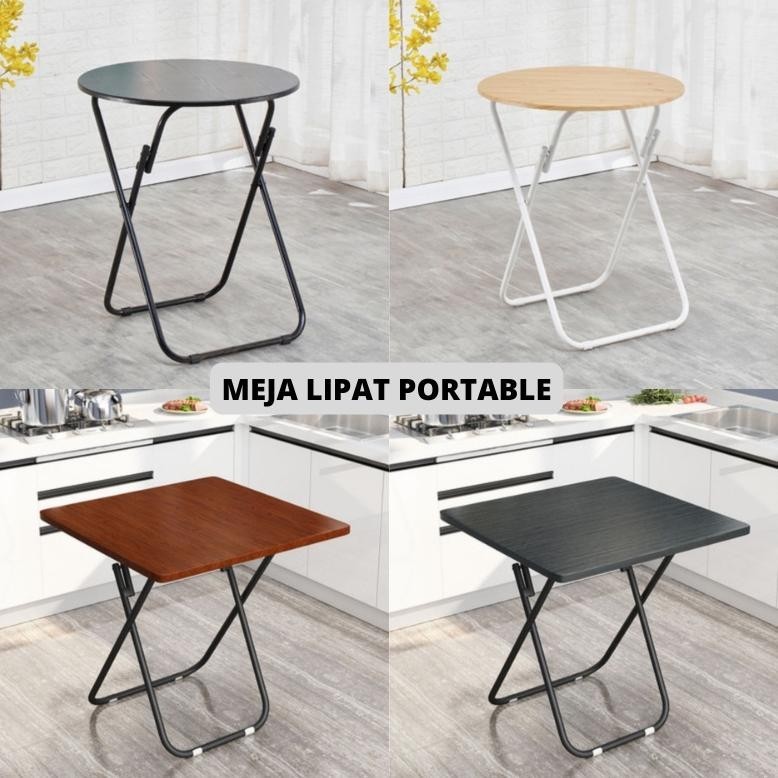 Meja Lipat Portable Meja Lipat Kayu Meja Makan Portable Meja Aesthetic Kayu ZDZ