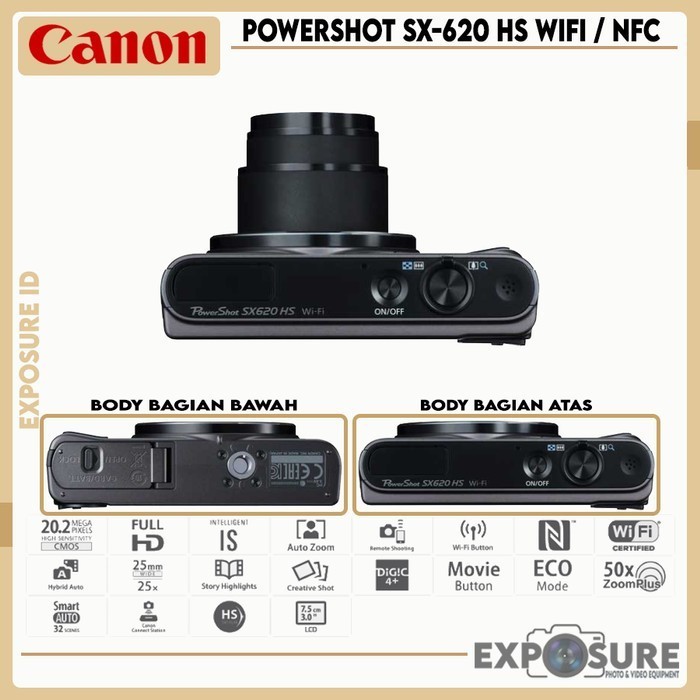 Ready Stok Canon Powershot Sx620 Hs / Kamera Canon Sx620 Hs Wifi Nfc -