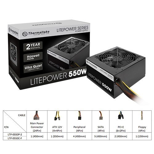 POWER SUPPLY PSU THERMALTAKE LITEPOWER 550W NON MODULAR