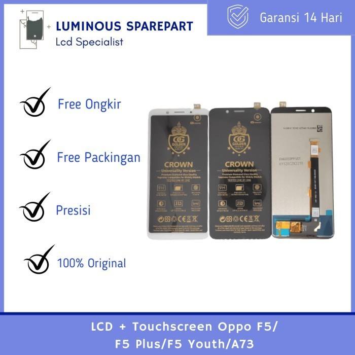 LCD Touchscreen Oppo F5/F5 Plus/F5 Youth/A73 Ori FullSet Golden Crown