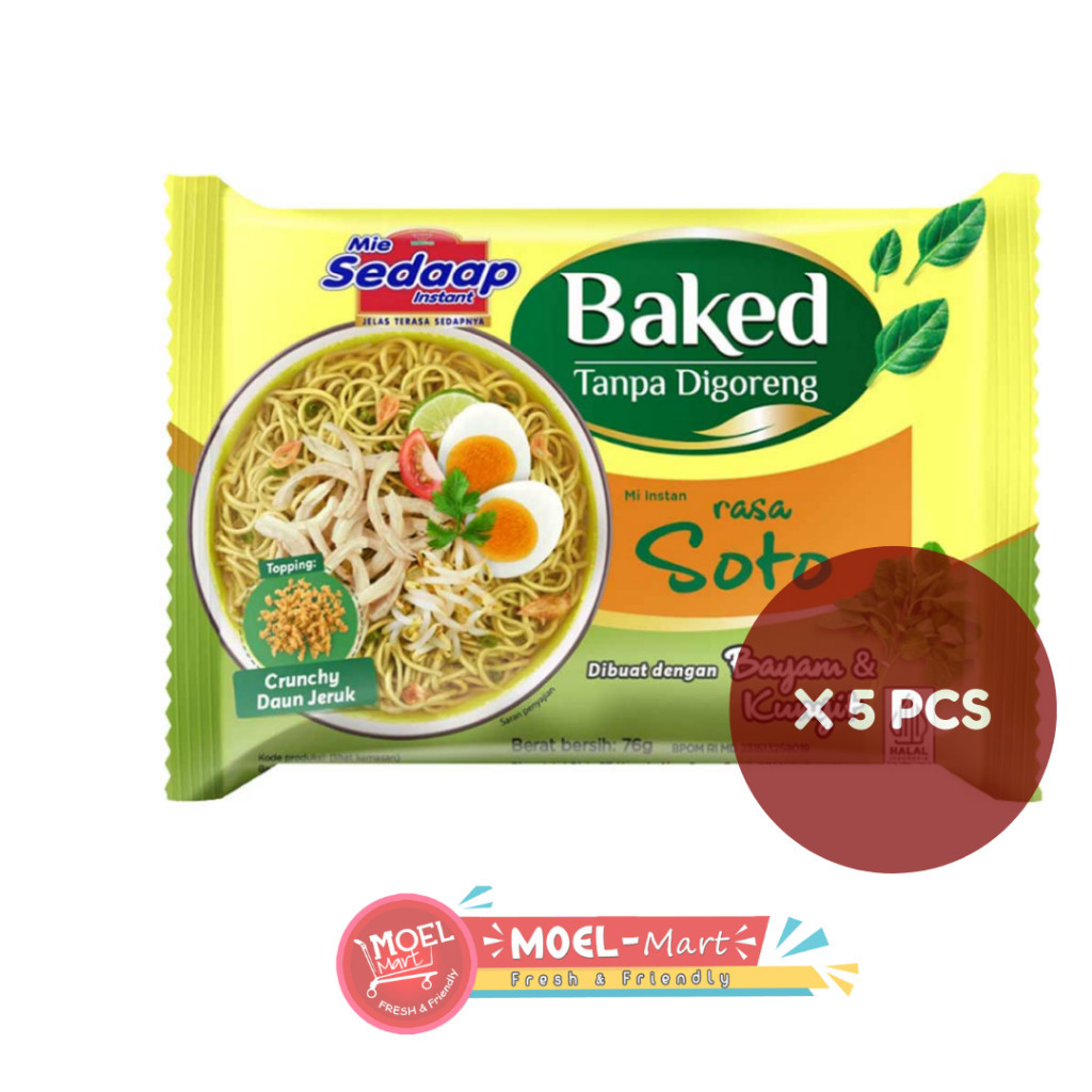 

MIE SEDAAP MIE BAKED KUAH SOTO 5 Pcs x 76GR