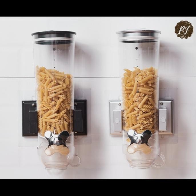Single Wall Mounted Cereal Dispenser / Tempat Biji Kopi Gantung Tembok