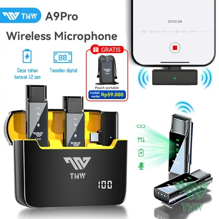 Crophone Wireless Tnw A9 Pro/A8 Pro Ios C Clip On Crophone