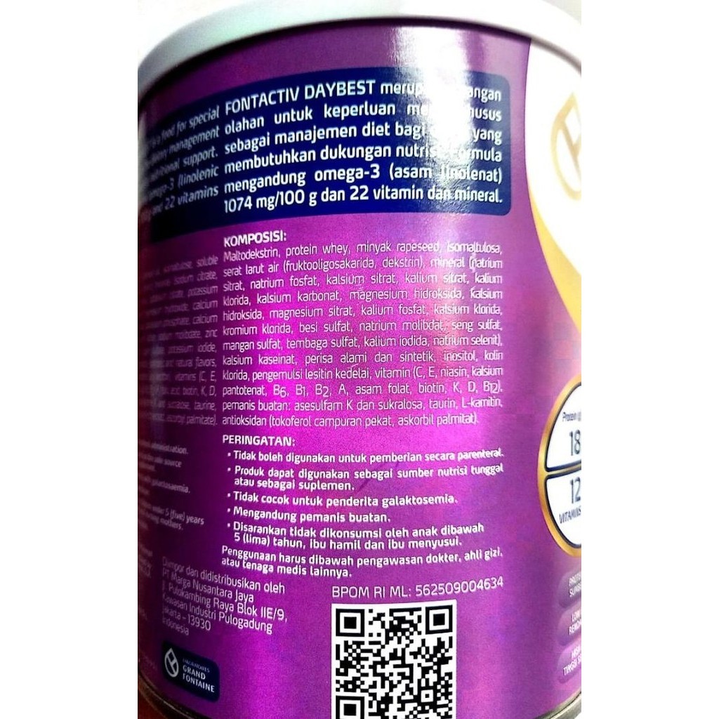 

FONTACTIV DAYBEST SUSU FONTACTIVE DAYBEST TINGGI PROTEIN BEBAS LAKTOSA LJ