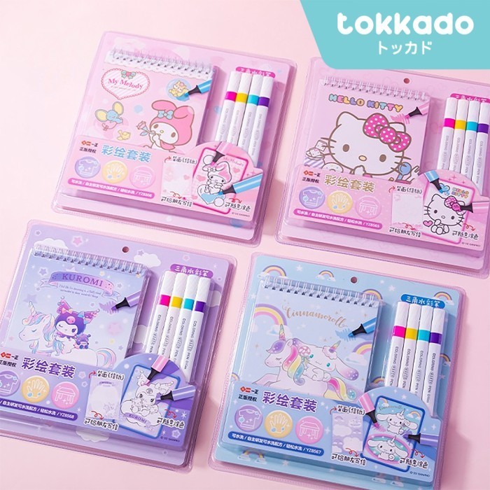 

Terlaris TOKKADO Sanrio Mokka Coloring Book Set Buku Mewarnai Spidol Warna Lucu SALE