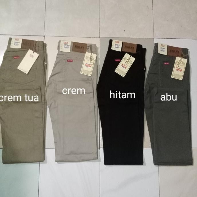 celana kanvas fallas Stretch standar pria original no 33-38