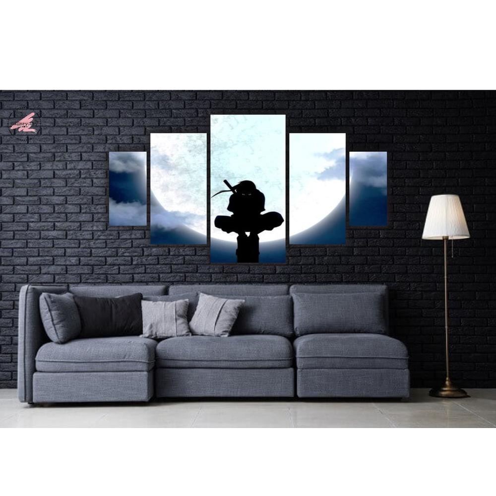 fj-44 1 Set Pajangan Dinding Anime Uchiha Itachi Wall Decor Aesthetic Poster kayu 5 pcs Original