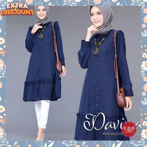 Fashion Muslim Atasan Modis Atasan Tunk Modern Korean Style Tunik Wanita Terbaru 2024 Baju Lebaran 2