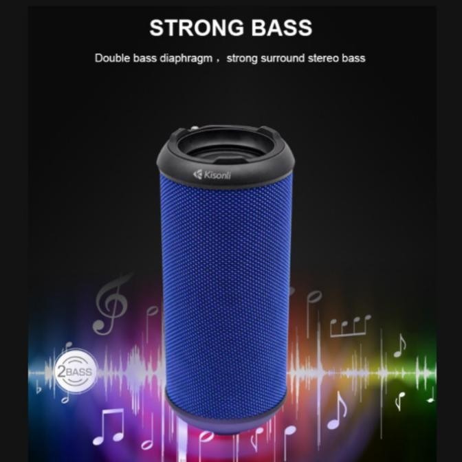 Kisonli Speaker Bluetooth Portable Q5S Dual Bass Support Fm,Tf,Usb,Aux Fagenor